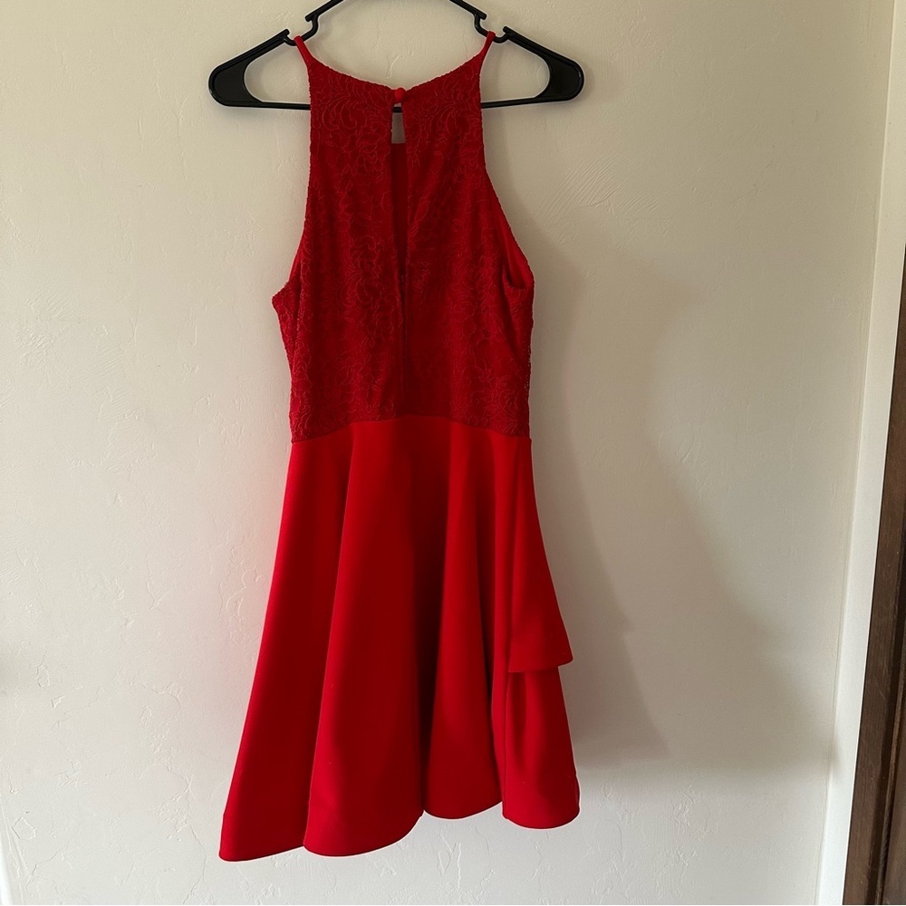 B. Darlin Juniors’ Lace Bodice A-Line Dress - Picture 7 of 7